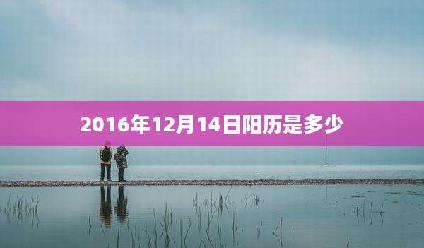 2016年12月14日阳历是多少