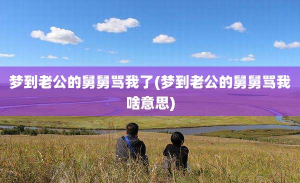 梦到老公的舅舅骂我了(梦到老公的舅舅骂我啥意思)