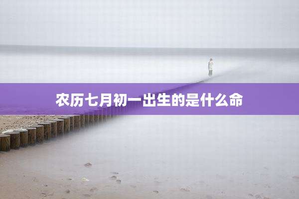 农历七月初一出生的是什么命