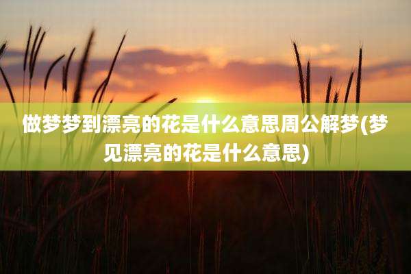 做梦梦到漂亮的花是什么意思周公解梦(梦见漂亮的花是什么意思)