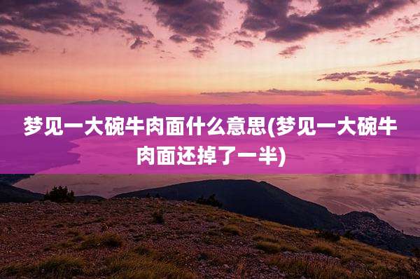 梦见一大碗牛肉面什么意思(梦见一大碗牛肉面还掉了一半)