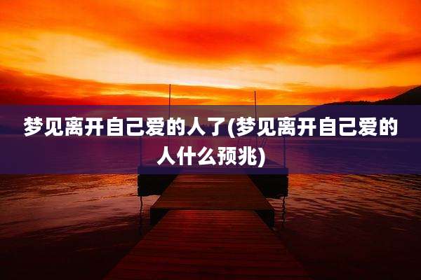 梦见离开自己爱的人了(梦见离开自己爱的人什么预兆)