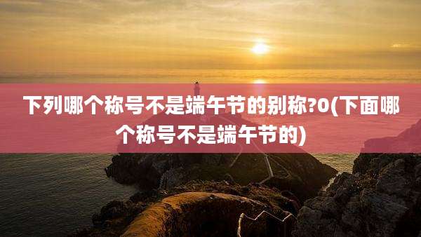 下列哪个称号不是端午节的别称?0(下面哪个称号不是端午节的)