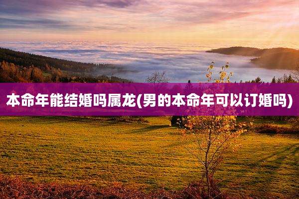 本命年能结婚吗属龙(男的本命年可以订婚吗)