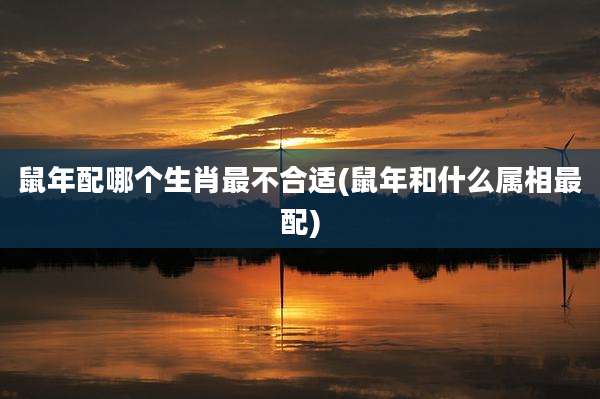 鼠年配哪个生肖最不合适(鼠年和什么属相最配)