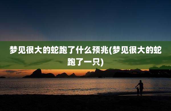 梦见很大的蛇跑了什么预兆(梦见很大的蛇跑了一只)