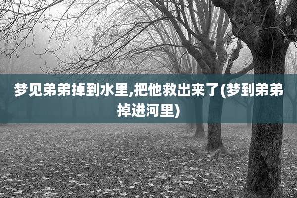 梦见弟弟掉到水里,把他救出来了(梦到弟弟掉进河里)