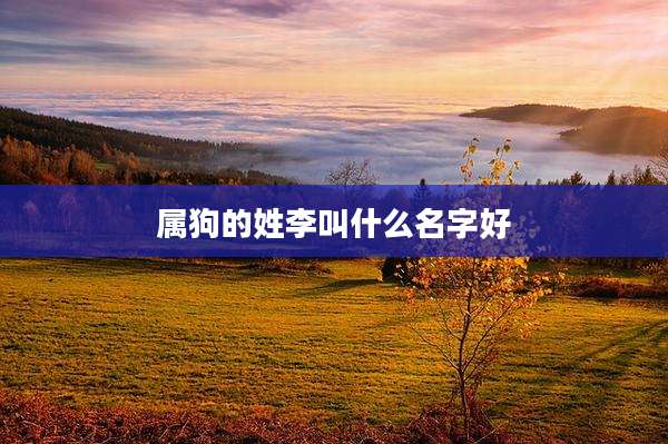 属狗的姓李叫什么名字好