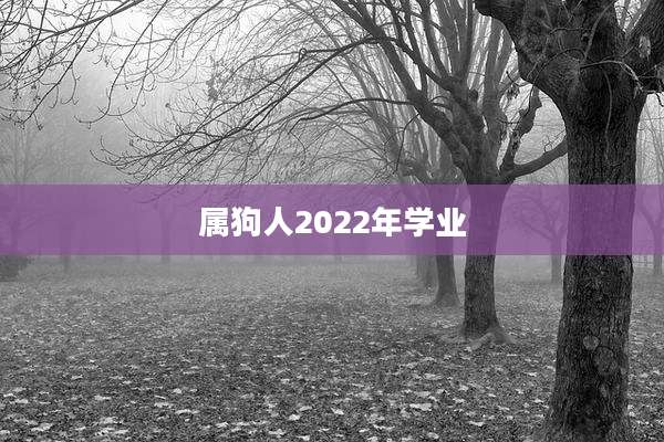 属狗人2022年学业
