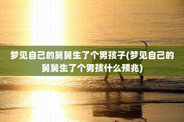 梦见自己的舅舅生了个男孩子(梦见自己的舅舅生了个男孩什么预兆)