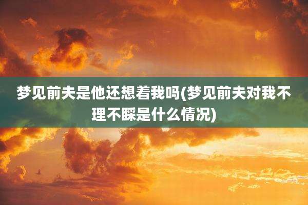 梦见前夫是他还想着我吗(梦见前夫对我不理不睬是什么情况)