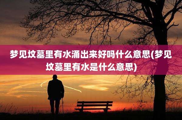 梦见坟墓里有水涌出来好吗什么意思(梦见坟墓里有水是什么意思)