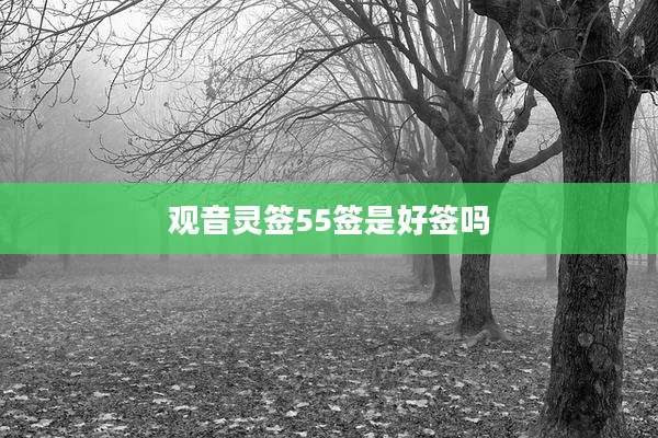 观音灵签55签是好签吗