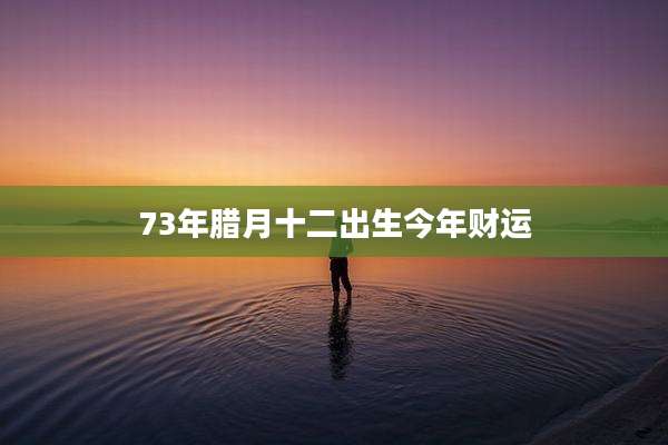73年腊月十二出生今年财运