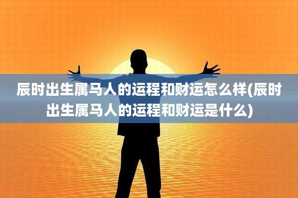 辰时出生属马人的运程和财运怎么样(辰时出生属马人的运程和财运是什么)