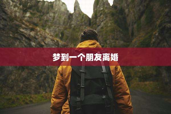 梦到一个朋友离婚