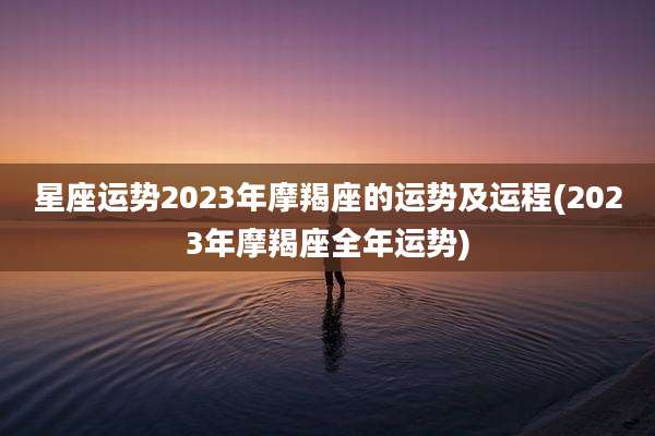 星座运势2023年摩羯座的运势及运程(2023年摩羯座全年运势)