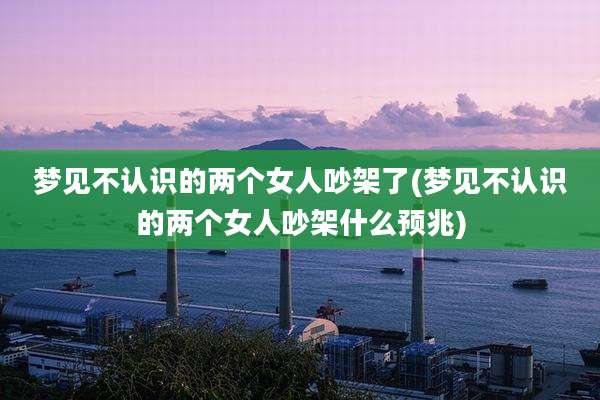梦见不认识的两个女人吵架了(梦见不认识的两个女人吵架什么预兆)