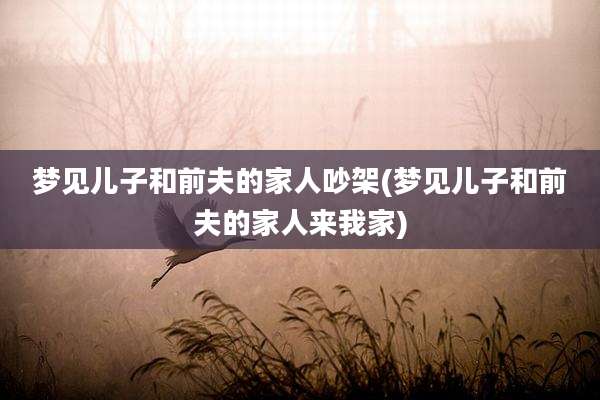 梦见儿子和前夫的家人吵架(梦见儿子和前夫的家人来我家)