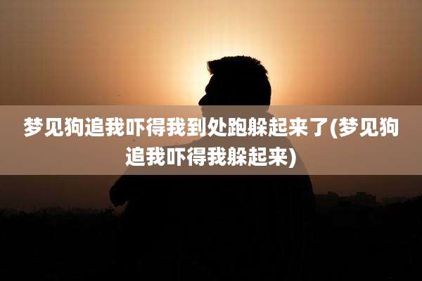 梦见狗追我吓得我到处跑躲起来了(梦见狗追我吓得我躲起来)