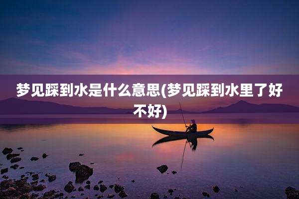 梦见踩到水是什么意思(梦见踩到水里了好不好)