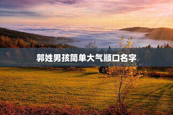 郭姓男孩简单大气顺口名字
