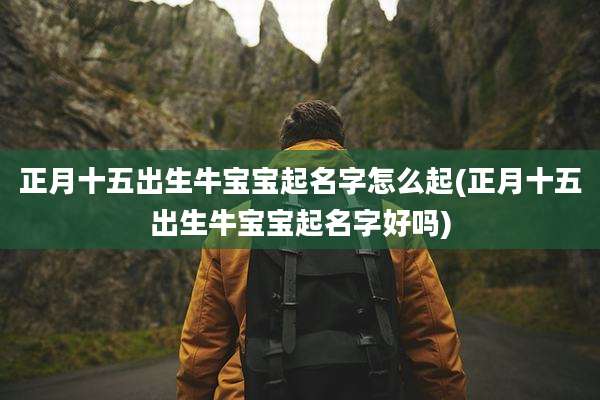 正月十五出生牛宝宝起名字怎么起(正月十五出生牛宝宝起名字好吗)