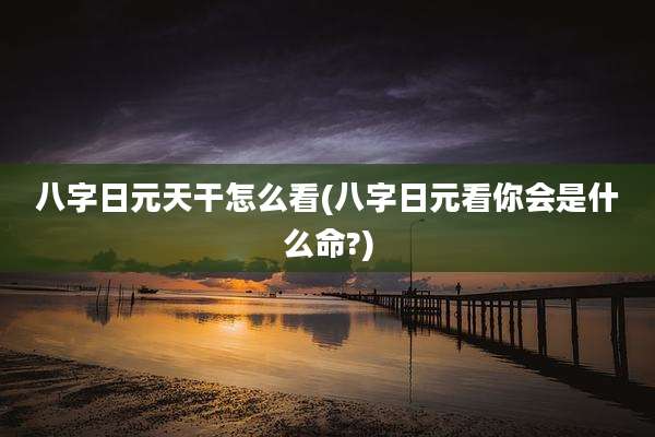 八字日元天干怎么看(八字日元看你会是什么命?)