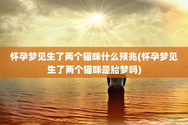 怀孕梦见生了两个猫咪什么预兆(怀孕梦见生了两个猫咪是胎梦吗)