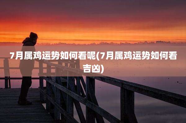 7月属鸡运势如何看呢(7月属鸡运势如何看吉凶)