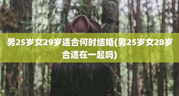 男25岁女29岁适合何时结婚(男25岁女28岁合适在一起吗)