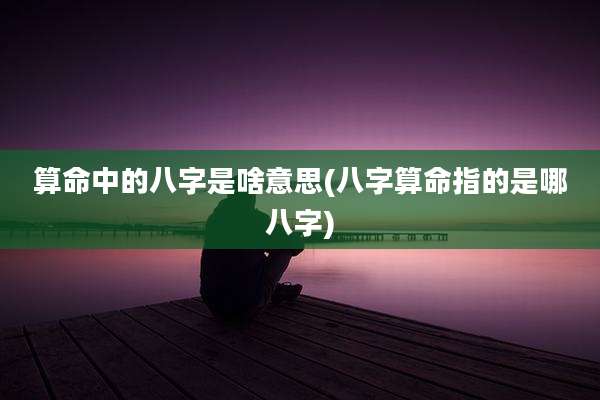 算命中的八字是啥意思(八字算命指的是哪八字)