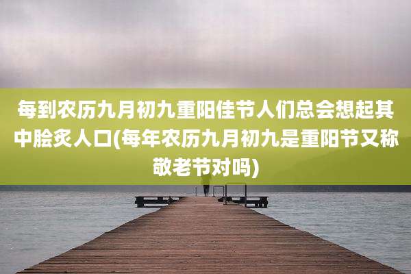 每到农历九月初九重阳佳节人们总会想起其中脍炙人口(每年农历九月初九是重阳节又称敬老节对吗)