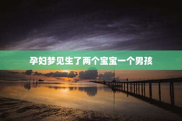 孕妇梦见生了两个宝宝一个男孩