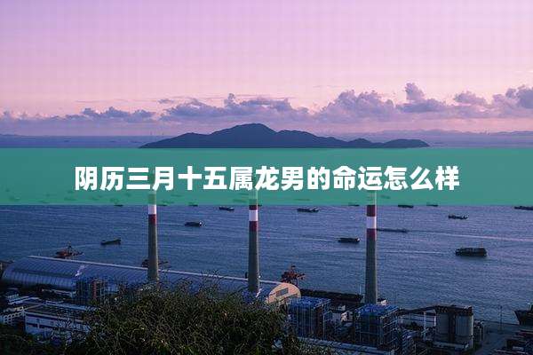 阴历三月十五属龙男的命运怎么样