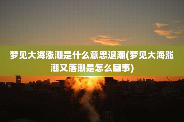 梦见大海涨潮是什么意思退潮(梦见大海涨潮又落潮是怎么回事)