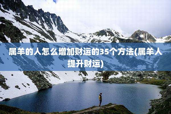 属羊的人怎么增加财运的35个方法(属羊人提升财运)