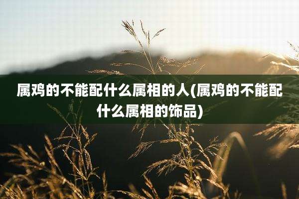 属鸡的不能配什么属相的人(属鸡的不能配什么属相的饰品)