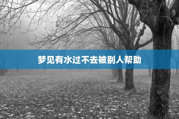 梦见有水过不去被别人帮助