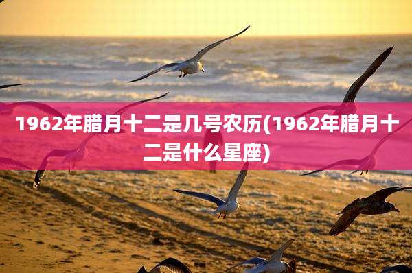 1962年腊月十二是几号农历(1962年腊月十二是什么星座)
