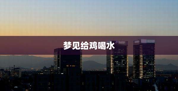 梦见给鸡喝水