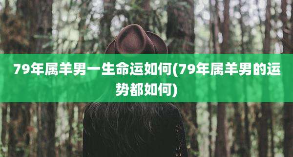79年属羊男一生命运如何(79年属羊男的运势都如何)