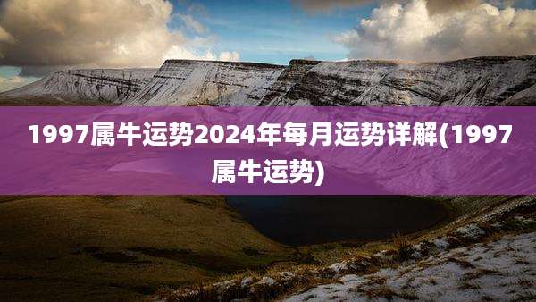 1997属牛运势2024年每月运势详解(1997属牛运势)