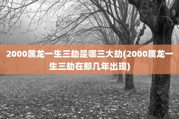 2000属龙一生三劫是哪三大劫(2000属龙一生三劫在那几年出现)