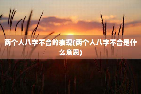 两个人八字不合的表现(两个人八字不合是什么意思)