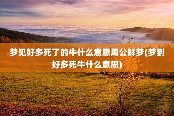 梦见好多死了的牛什么意思周公解梦(梦到好多死牛什么意思)
