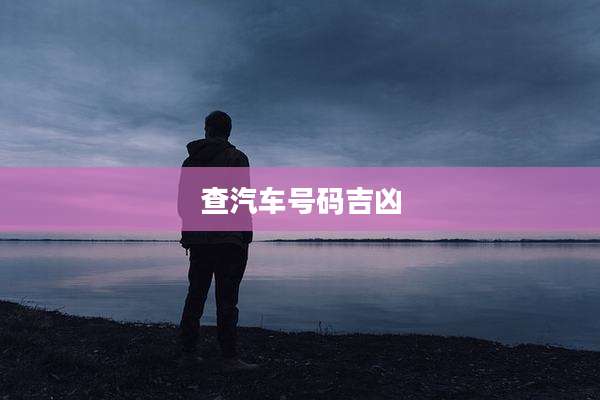 查汽车号码吉凶