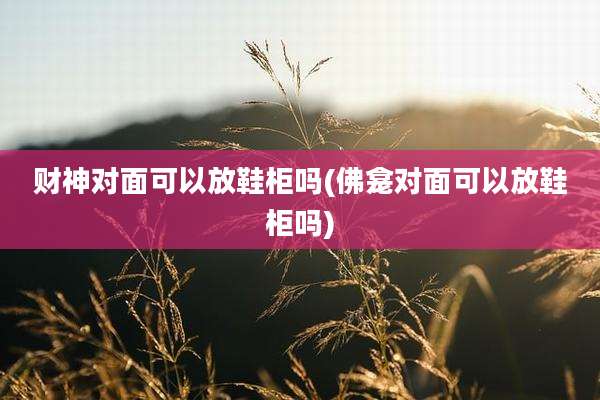 财神对面可以放鞋柜吗(佛龛对面可以放鞋柜吗)