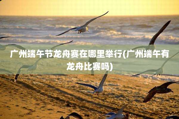 广州端午节龙舟赛在哪里举行(广州端午有龙舟比赛吗)