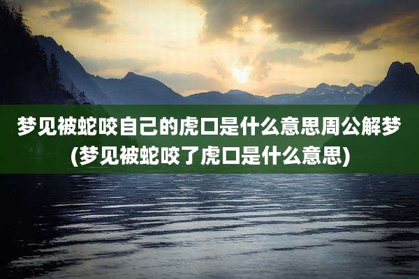 梦见被蛇咬自己的虎口是什么意思周公解梦(梦见被蛇咬了虎口是什么意思)